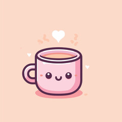 cup of coffee cute cartoon vector illustration