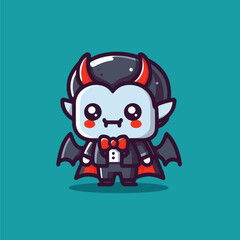 cute cartoon child vampire vector illustration