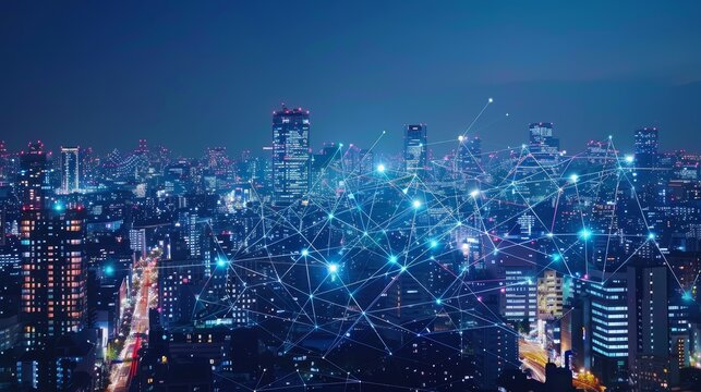 essence of smart cities transformed by 5G, where every aspect of urban life is interconnected and optimized