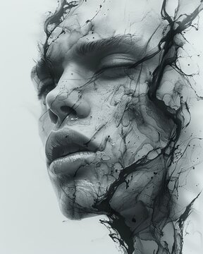 SURREAL IMAGE OF A MAN ON DRUGS -- images - drawing - photo - sketch - painting - art