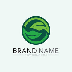 leaf logo design vector for nature symbol template editable,Green leaf logo ecology nature element vector icon.