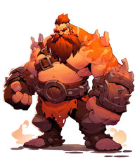 monster character illustration god dwarf for t-shirt design, isolated transparent background, PNG file, Ai generated Images