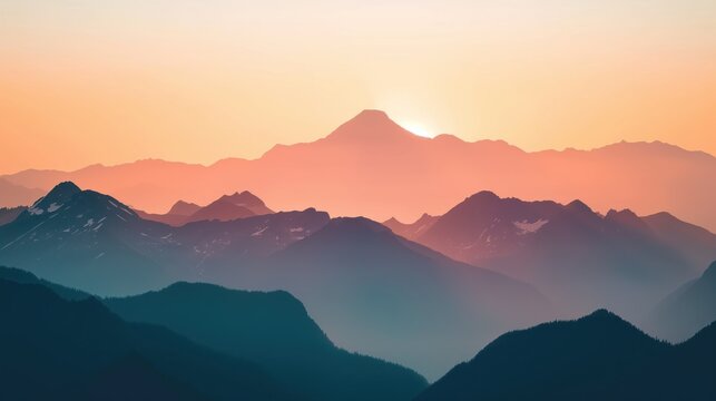  Silhouette of mountains