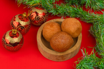 Delicious buñuelo traditional Colombian food 