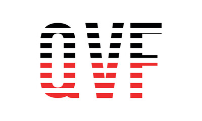 QVF three initial letter iconic line negative space minimal logo design vector template. monogram, abstract, wordmark, business, typography, minimalist, brand, company, flat, modern, unique, simple