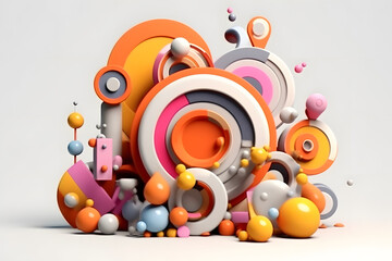 Fototapeta premium 3d rendering graphic design elements