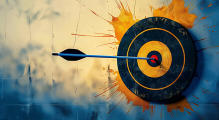 Target with arrow - obrazy, fototapety, plakaty