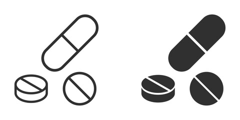 Medicine drugs pills capsule black icon vector illustration
