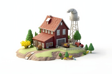 3d rendering of farm elements