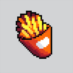 Pixel art illustration French Fries. Pixelated Potato Fries. Potato French Fries pixelated
for the pixel art game and icon for website and video game. old school retro.
