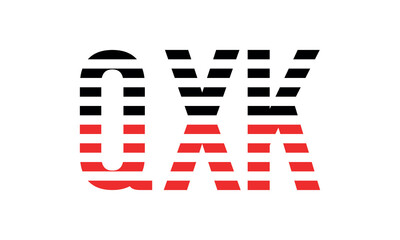 QXK three initial letter iconic line negative space minimal logo design vector template. monogram, abstract, wordmark, business, typography, minimalist, brand, company, flat, modern, unique, simple