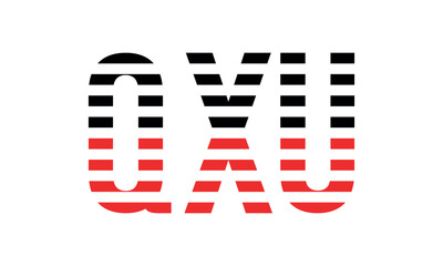 QXU three initial letter iconic line negative space minimal logo design vector template. monogram, abstract, wordmark, business, typography, minimalist, brand, company, flat, modern, unique, simple