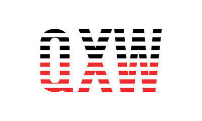 QXW three initial letter iconic line negative space minimal logo design vector template. monogram, abstract, wordmark, business, typography, minimalist, brand, company, flat, modern, unique, simple