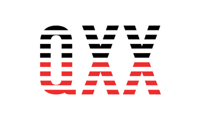 QXX three initial letter iconic line negative space minimal logo design vector template. monogram, abstract, wordmark, business, typography, minimalist, brand, company, flat, modern, unique, simple