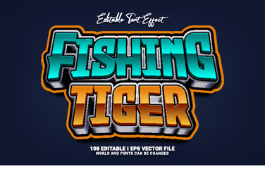fishing tiger gaming text effect © No9