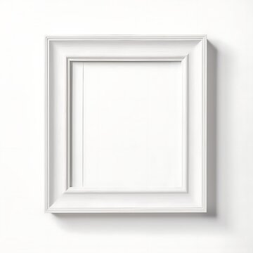 Simple Thick white modern frame mockup on white background 
