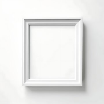 Simple Thick white modern frame mockup on white background 