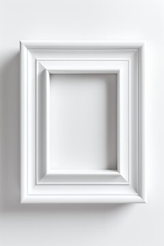 Thick white modern frame mockup on white background 
