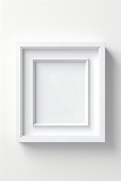 Thick white modern frame mockup on white background 