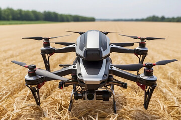 Using quadcopters in crop fields Ai generative.