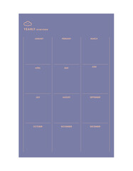 Yearly Planner. Make your day more easily and happy. Vector Print template.	