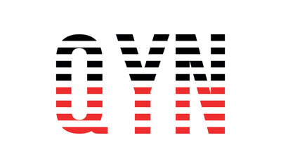 QYN three initial letter iconic line negative space minimal logo design vector template. monogram, abstract, wordmark, business, typography, minimalist, brand, company, flat, modern, unique, simple