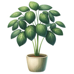 Potted Schefflera Plant