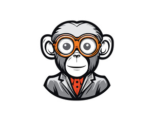 stylized monkey logo vector