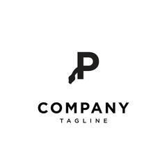 Letter P Phyton snake logo icon vector template eps