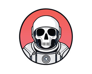 vector logo illustration skull helmet