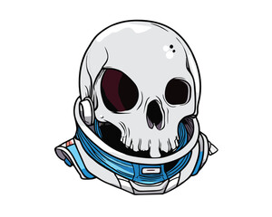 astronaut skull head logo vector