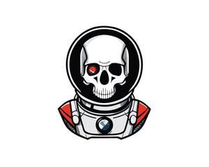 vector logo illustration astronaut skull head