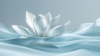 Fototapeta na wymiar a delicate light silver flower petal sculpture. beautiful silver flower wallpaper.