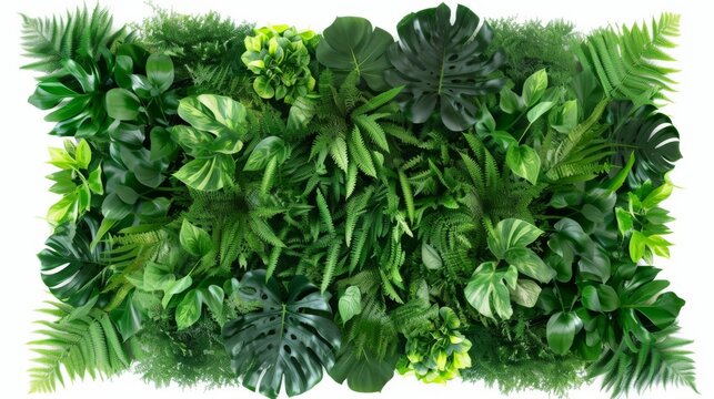 illustration of green leaves and empty space, design for cards, decorations, frames, posters, banners and backgrounds