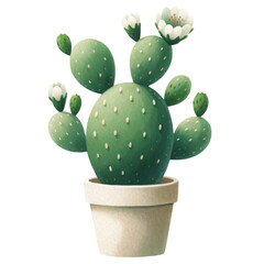 Potted Cactus Opuntia Plant