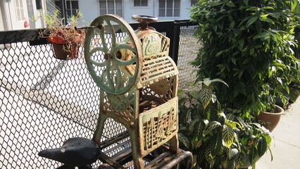 An antique ice shaver device most commonly used in Malaysia and Southeast Asia