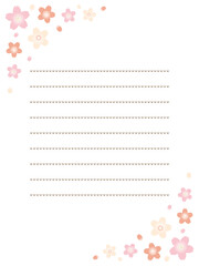 Cute cherry blossom simple letter frame