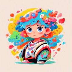 Fototapeta premium color pop art of a girl