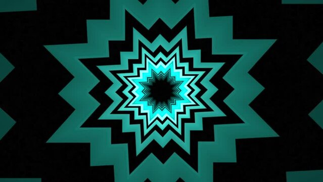 Kaleidoscope background with symmetrical fractal design. Motion. Dynamic ethnic abstract texture.