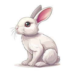 Fototapeta premium Rabbit Sitting Cartoon, Isolated Transparent Background Images