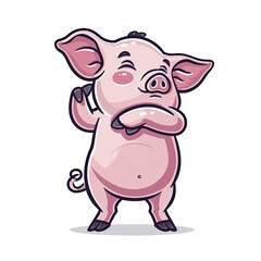 Obraz na płótnie Canvas Pig Dabbing Cartoon, Isolated Transparent Background Images