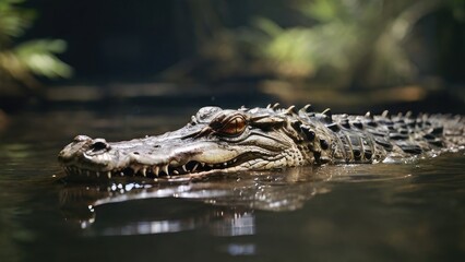 Fototapeta premium crocodile on river 