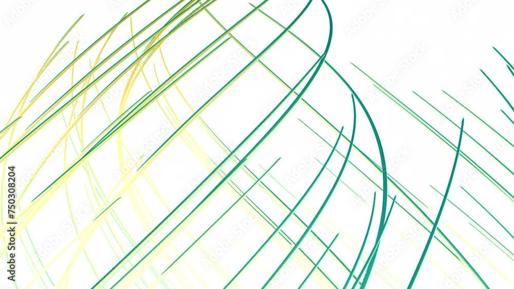 Poster abstract sketch of bending narrow lines in beautiful spiral. motion. white sheet and colorful stripe