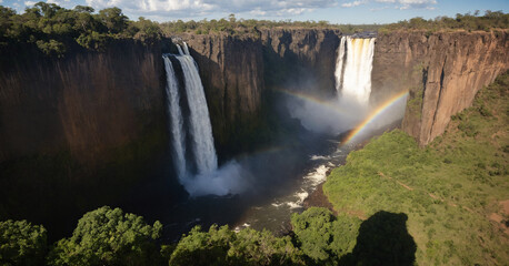 Dual Nation Delight Victoria Falls Serving as a Border Between Zimbabwe and Zambia