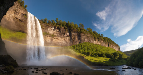 Natures' Power Witnessing the Magnificence of the Giant Waterfall
