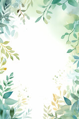 Leaves Baground with Watercolor concept design