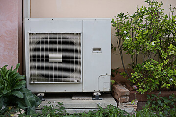 Install an air conditioner compressor in the building. Outdoor Split Type Air Conditioner...