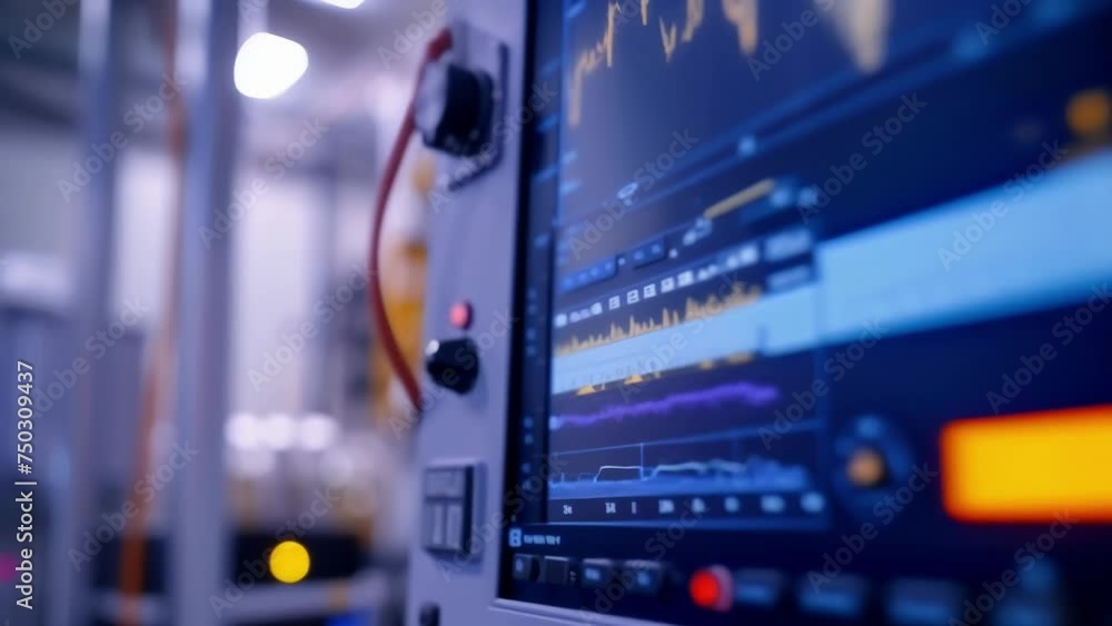 Aufkleber data transfer at lightning speed a closeup of a machines control panel with a 5g antenna visible on 