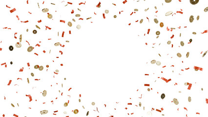 Golden Celebration: Celebrate victories and prosperity with this 3D illustration. Golden ingots, coins, and confetti erupt in a vibrant display, symbolizing the essence of luck and success 