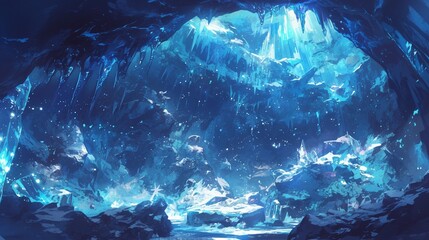 洞窟の氷柱1 - obrazy, fototapety, plakaty